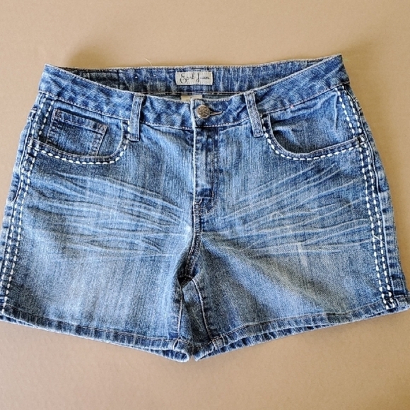 Earl Jeans Pants - Earl Jeans Blue Denim Shorts with White Accents